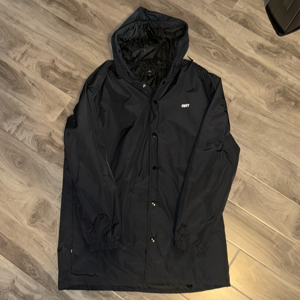 Obey winter trench coat button-up